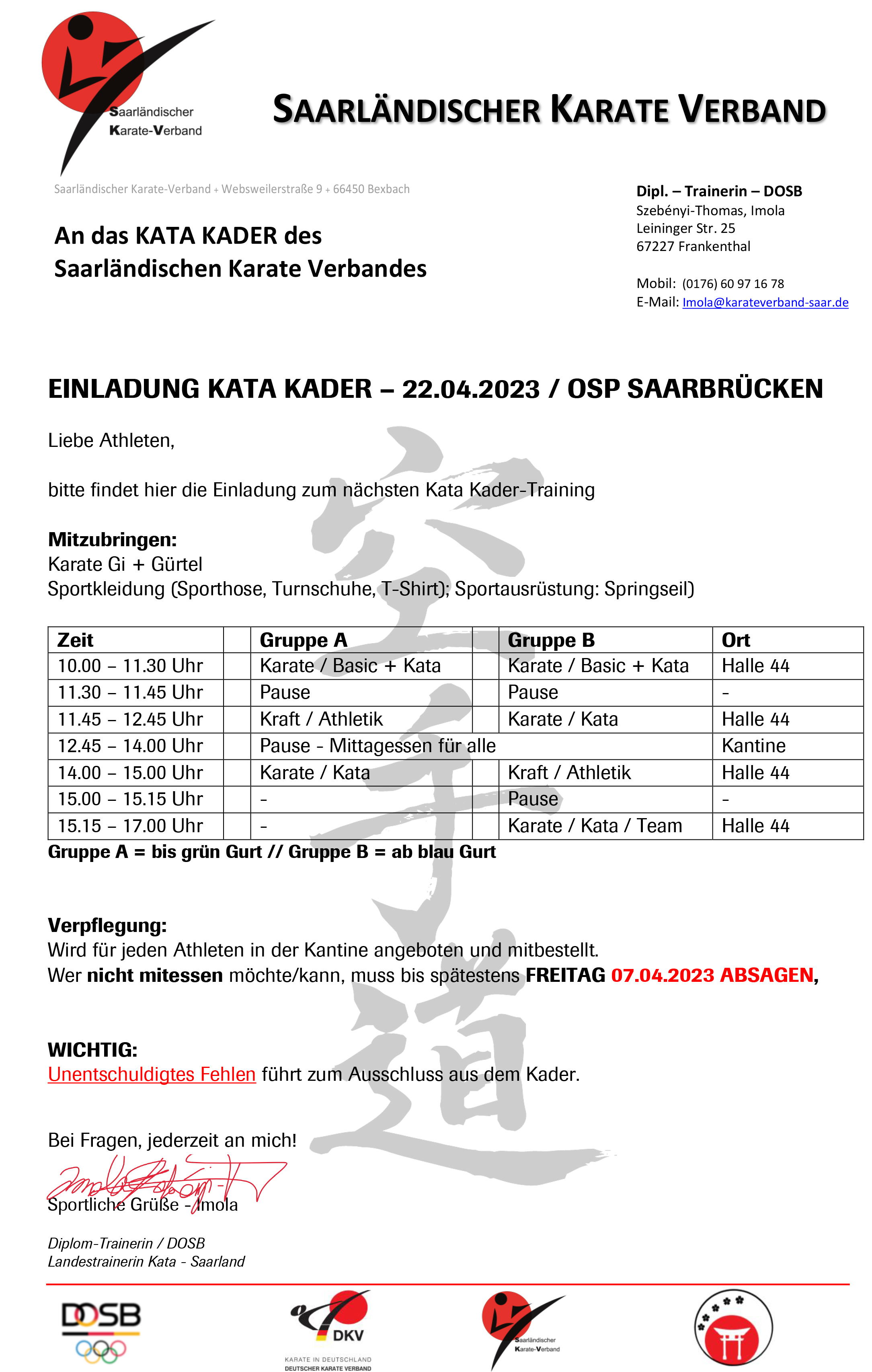 230422 Einladung Kata Kader Saarland