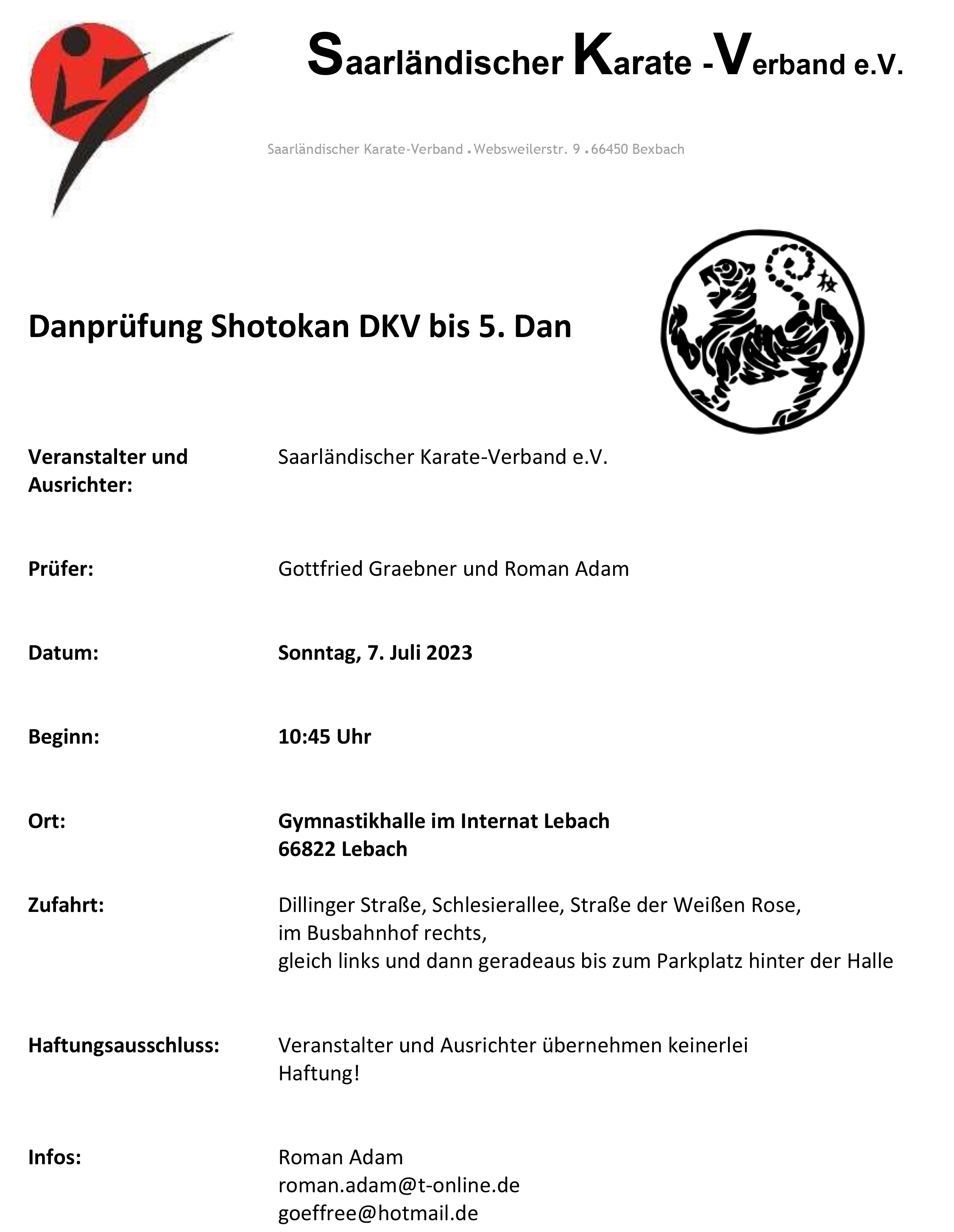 Dan Prufung Shotokan Lebach Juli 2024