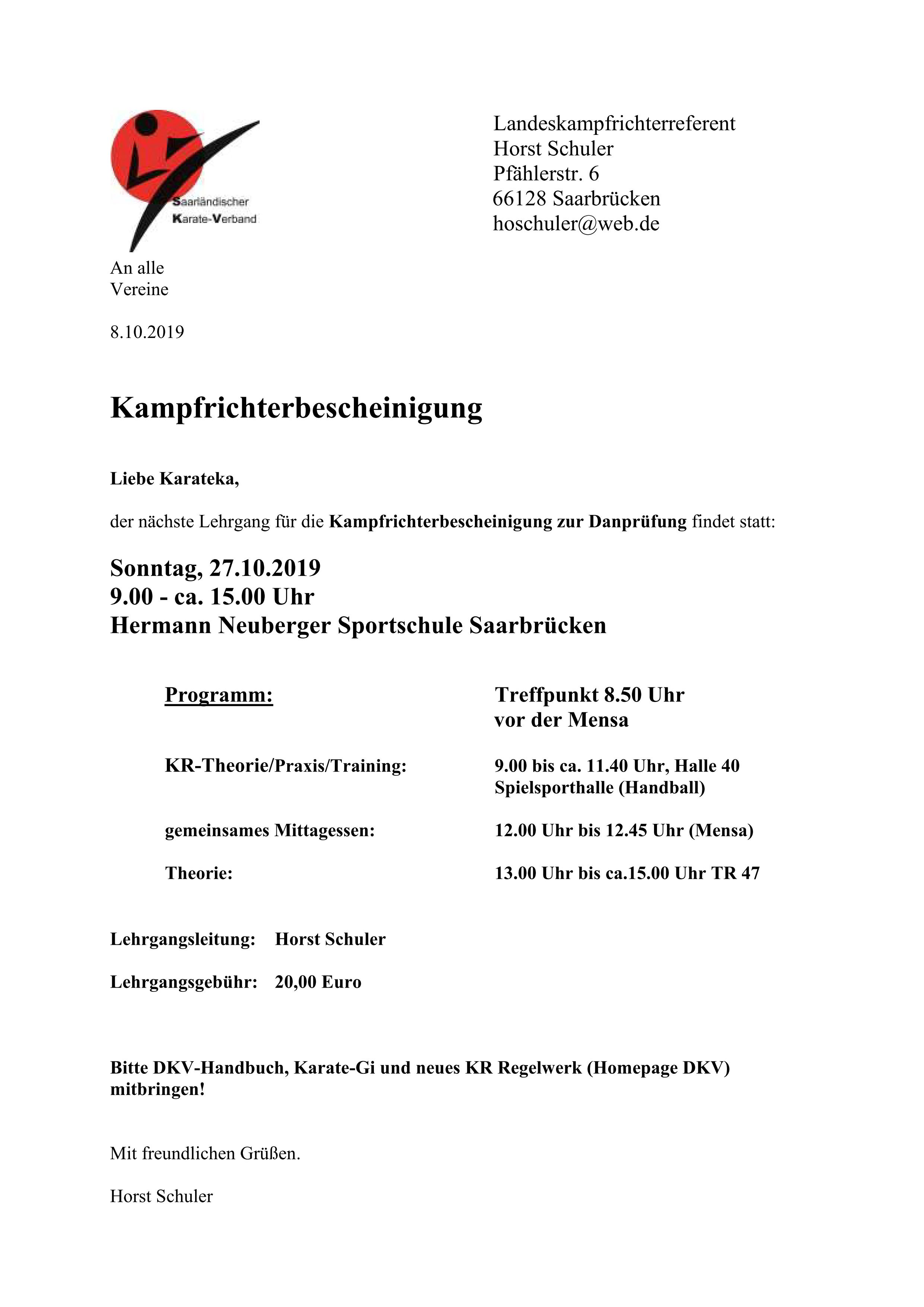 Kamprichterlehrgang